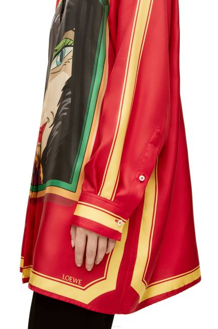Pink/Yellow Witch of the Waste shirt in silk Loewe 84PR943 Women