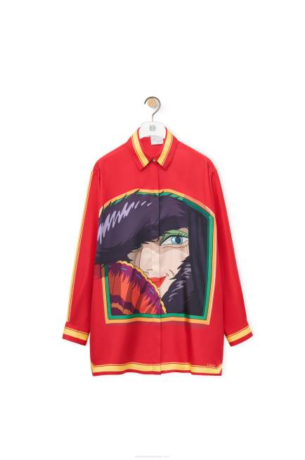 Pink/Yellow Witch of the Waste shirt in silk Loewe 84PR943 Women