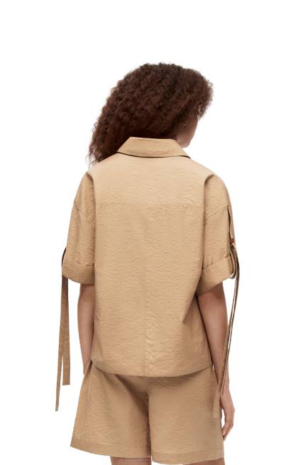 Taos Taupe Cropped workwear shirt in cotton Loewe 84PR864 Women