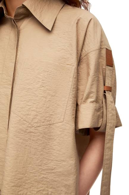 Taos Taupe Cropped workwear shirt in cotton Loewe 84PR864 Women