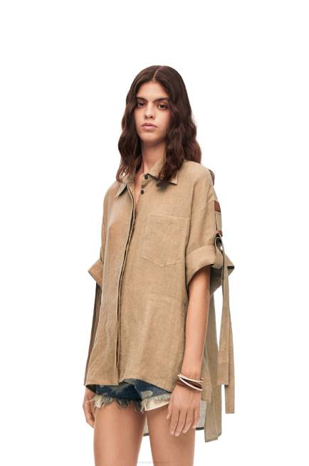 Taos Taupe Workwear shirt in linen Loewe 84PR863 Women