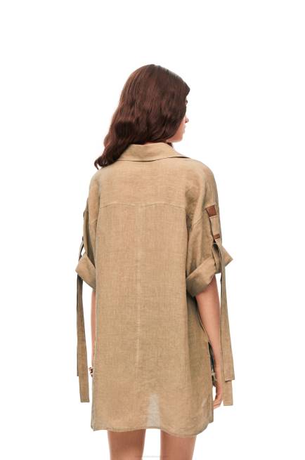 Taos Taupe Workwear shirt in linen Loewe 84PR863 Women