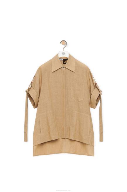 Taos Taupe Workwear shirt in linen Loewe 84PR863 Women