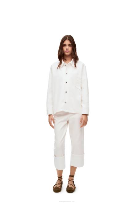 White Anagram overshirt in denim Loewe 84PR876 Women