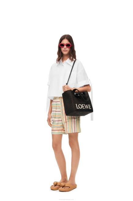 White Cropped workwear shirt in cotton Loewe 84PR877 Women