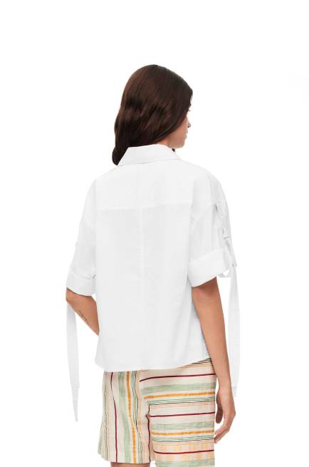White Cropped workwear shirt in cotton Loewe 84PR877 Women