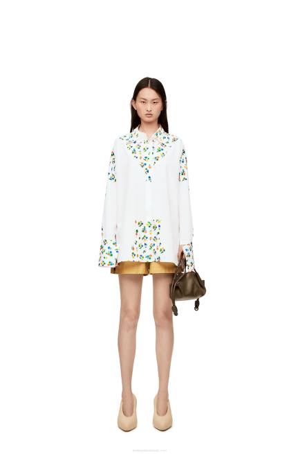 White Flower deconstructed shirt in cotton poplin Loewe 84PR889 Women