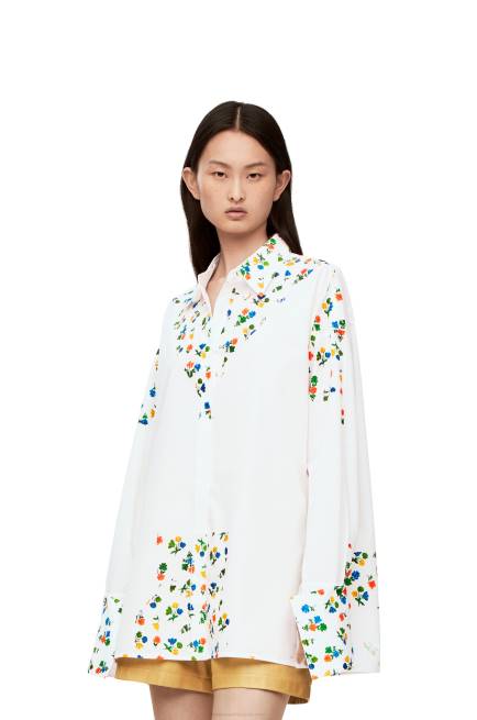 White Flower deconstructed shirt in cotton poplin Loewe 84PR889 Women