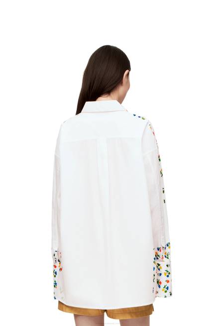White Flower deconstructed shirt in cotton poplin Loewe 84PR889 Women