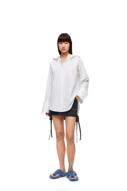 White Hooded shirt in cotton Loewe 84PR854 Women