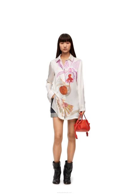 White/Multicolor Maruja Mallo shirt in silk Loewe 84PR855 Women