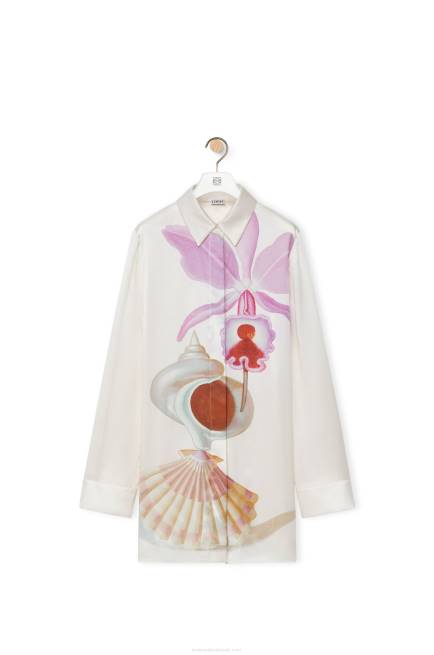 White/Multicolor Maruja Mallo shirt in silk Loewe 84PR855 Women