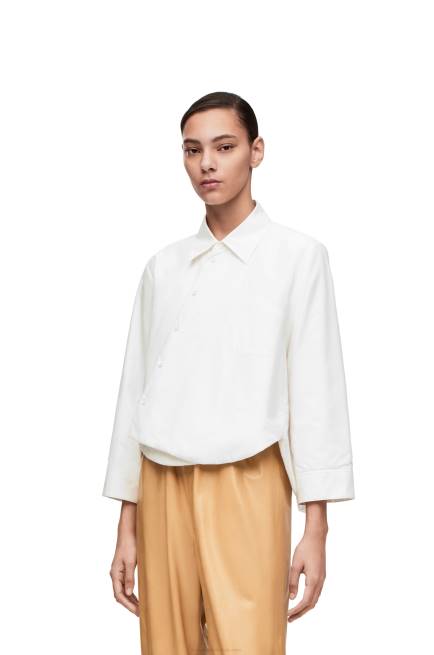 White Padded trapeze shirt in cotton poplin Loewe 84PR893 Women