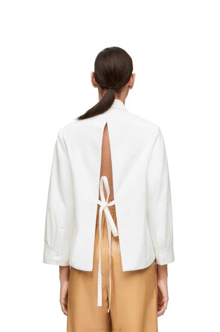 White Padded trapeze shirt in cotton poplin Loewe 84PR893 Women