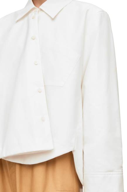 White Padded trapeze shirt in cotton poplin Loewe 84PR893 Women