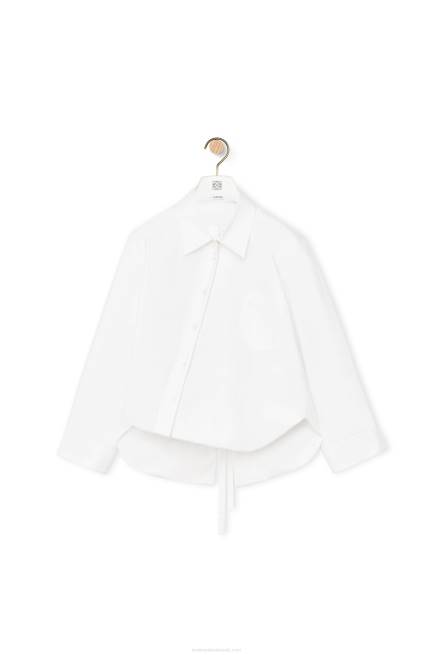 White Padded trapeze shirt in cotton poplin Loewe 84PR893 Women