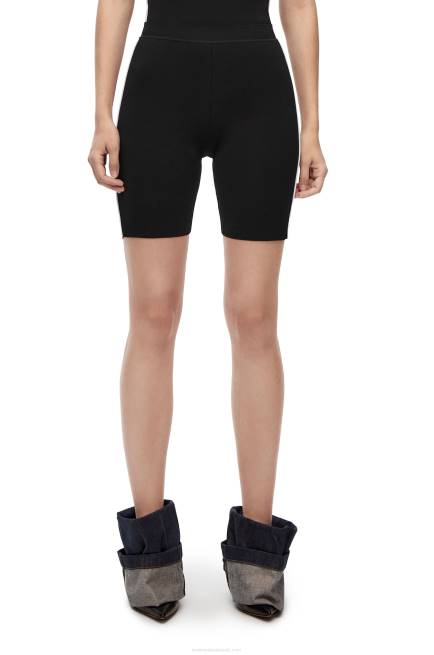 Black Cycling shorts in viscose blend Loewe 84PR972 Women