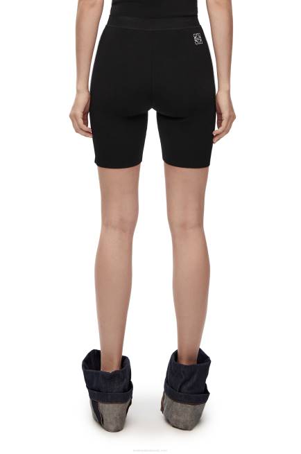 Black Cycling shorts in viscose blend Loewe 84PR972 Women