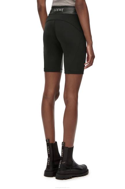 Black Stretch cycling shorts in nappa Loewe 84PR1128 Women