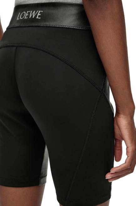 Black Stretch cycling shorts in nappa Loewe 84PR1128 Women