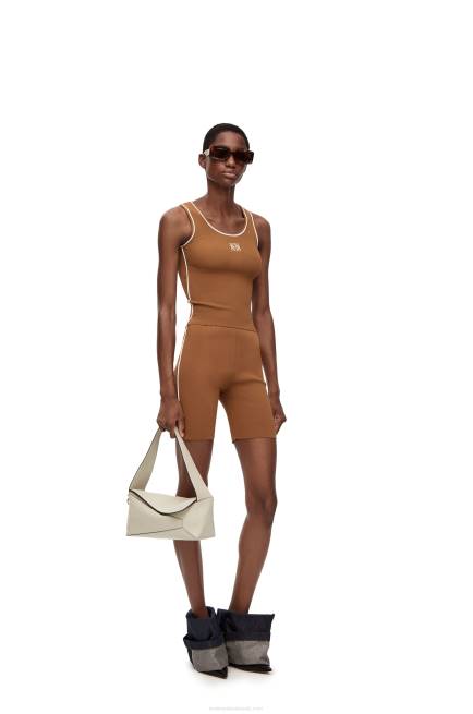 Brown Cycling shorts in viscose blend Loewe 84PR973 Women