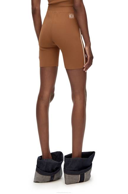 Brown Cycling shorts in viscose blend Loewe 84PR973 Women