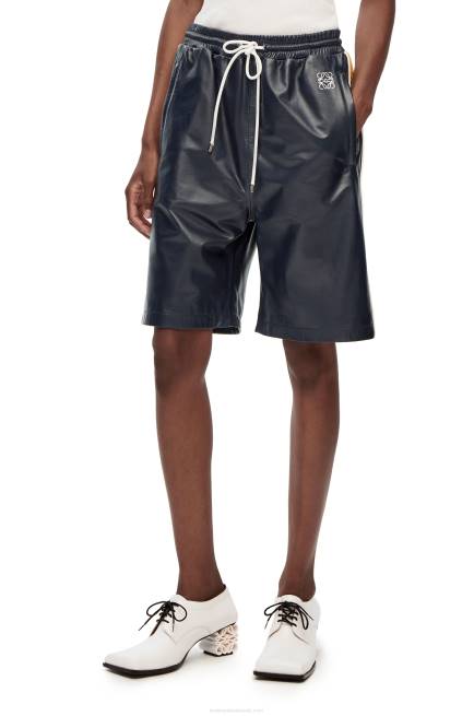 Navy/Yellow Tracksuit shorts in nappa Loewe 84PR1117 Women