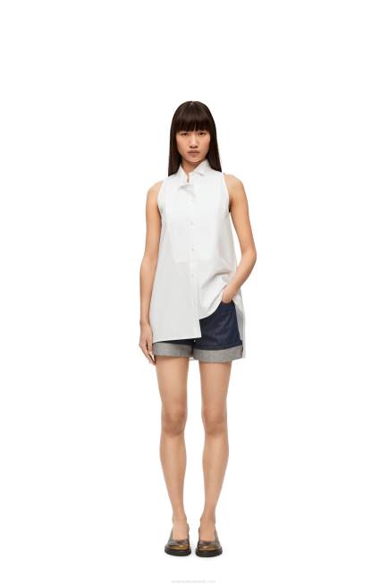 Raw Denim Turn-up shorts in denim Loewe 84PR1165 Women