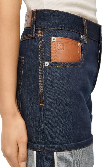 Raw Denim Turn-up shorts in denim Loewe 84PR1165 Women