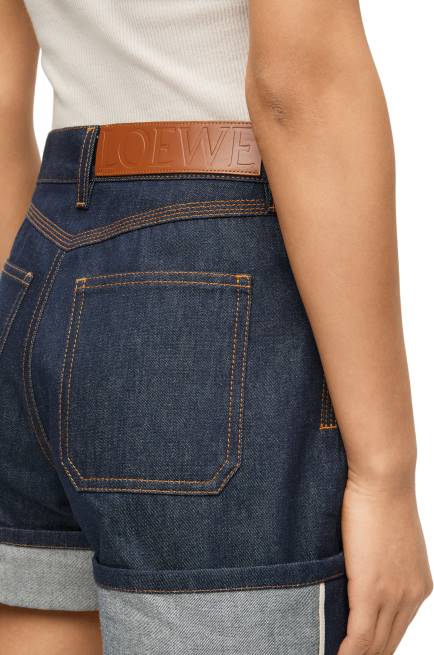 Raw Denim Turn-up shorts in denim Loewe 84PR1165 Women
