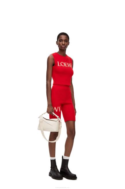 Red cycling shorts in wool Loewe 84PR969 Women