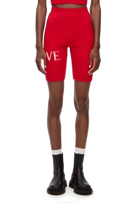 Red cycling shorts in wool Loewe 84PR969 Women