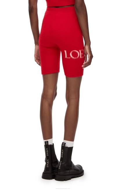 Red cycling shorts in wool Loewe 84PR969 Women