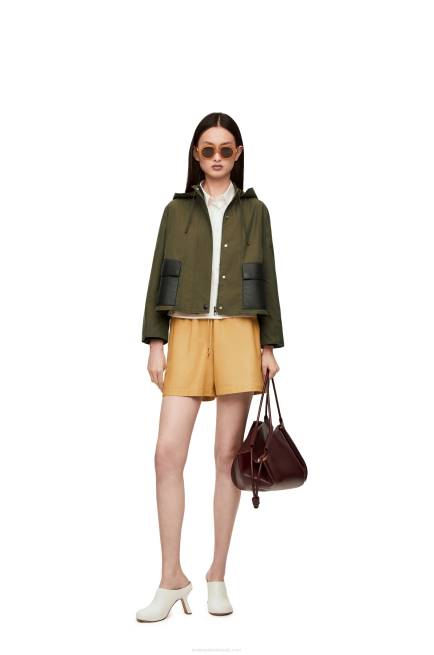 Sand/Butter Elasticated shorts in nappa Loewe 84PR1114 Women