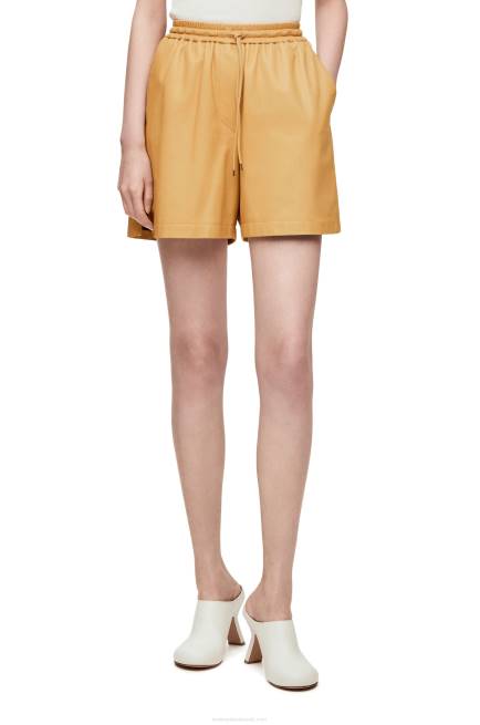 Sand/Butter Elasticated shorts in nappa Loewe 84PR1114 Women