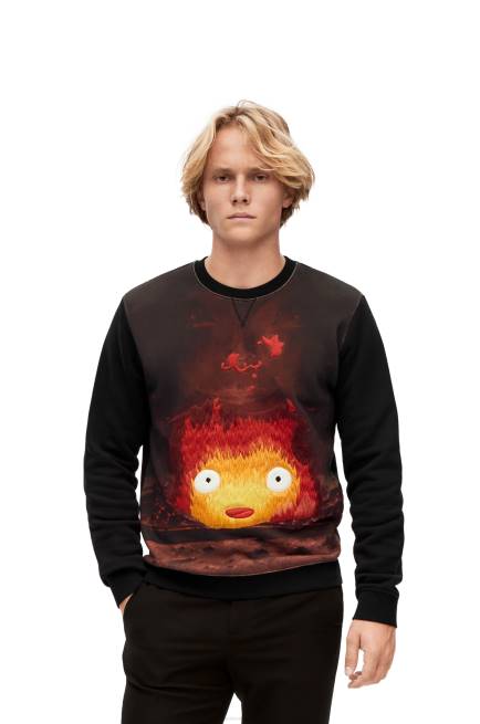 Black/Multicolor Calcifer sweatshirt in cotton Loewe 84PR843 Women
