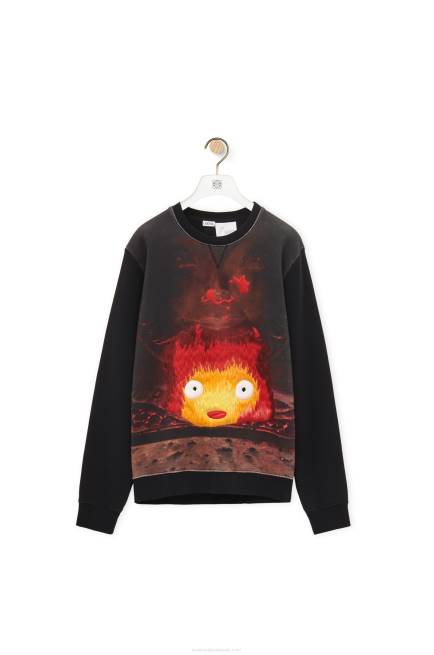 Black/Multicolor Calcifer sweatshirt in cotton Loewe 84PR843 Women