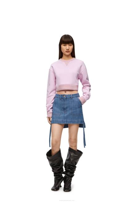 British Rose Cropped sweatshirt in cotton Loewe 84PR778 Women