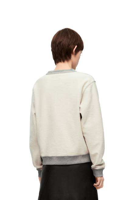 Grey Melange Anagram regular fit sweatshirt in cotton Loewe 84PR825 Women