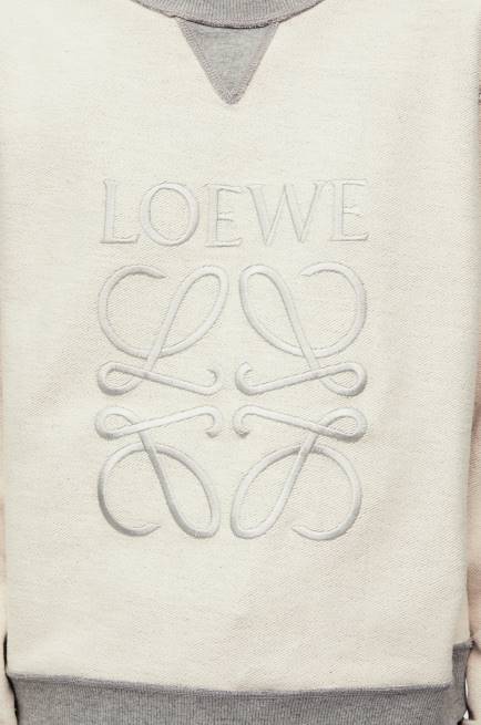 Grey Melange Anagram regular fit sweatshirt in cotton Loewe 84PR825 Women