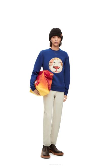 Indigo Blue Heen sweatshirt in cotton Loewe 84PR841 Women