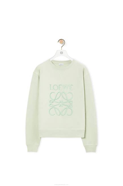Light Green Anagram regular fit sweatshirt in cotton Loewe 84PR813 Women