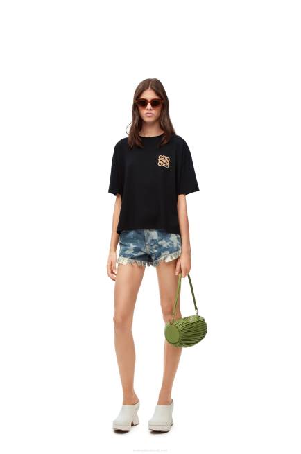 Black Anagram craft T-shirt in cotton Loewe 84PR793 Women