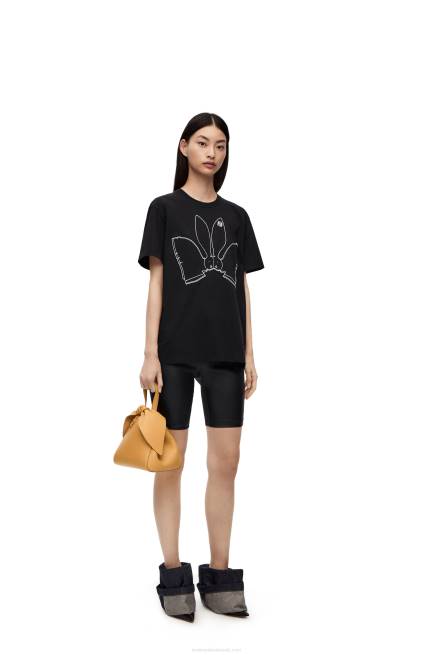 Black Bunny T-shirt in cotton Loewe 84PR809 Women