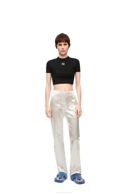 Black Cropped top in cotton Loewe 84PR888 Women