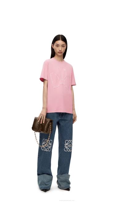 Bright Pink Bunny T-shirt in cotton Loewe 84PR808 Women