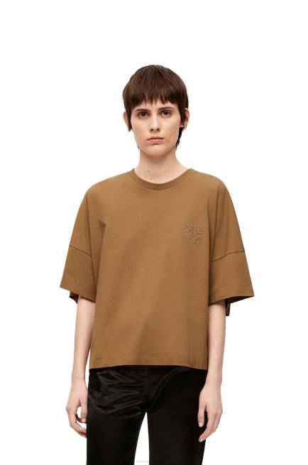 Dark Camel Boxy fit T-shirt in cotton Loewe 84PR781 Women