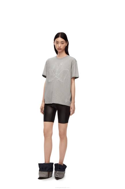 Grey Melange Bunny T-shirt in cotton Loewe 84PR807 Women