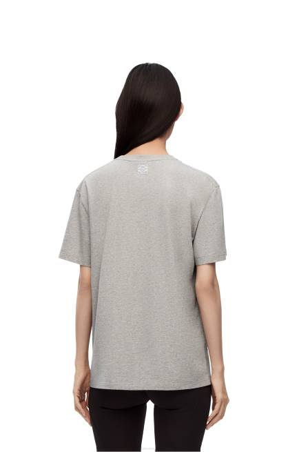 Grey Melange Bunny T-shirt in cotton Loewe 84PR807 Women
