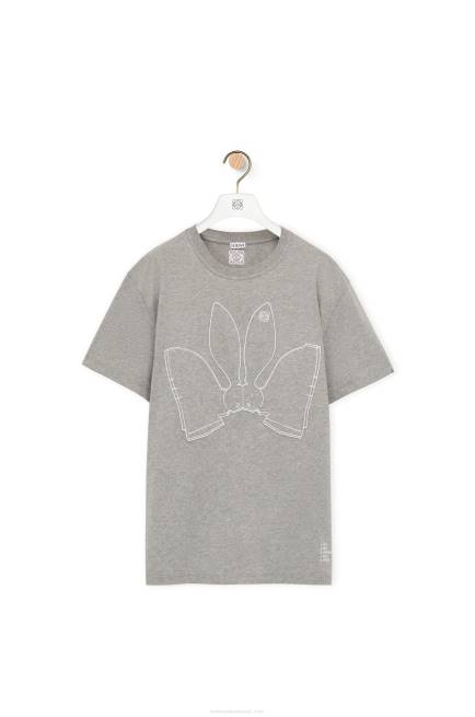 Grey Melange Bunny T-shirt in cotton Loewe 84PR807 Women
